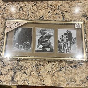 Kohl's Elegant Brown and Silver Triple Photo Frame